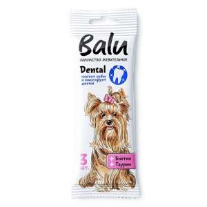 Балу/Balu лакомство для собак мелких и средних пород с биотином, таурином 36гр 1шт*12