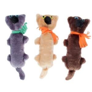 Игрушка для собак кот с пищиком, бутылка, мех 110*130*380 Зооник