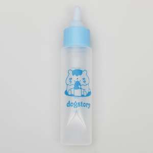 Бутылка для вскармливания грызунов 30мл (с силиконовой соской длинный носик) голубая 